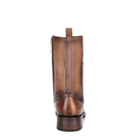 Men's leather zip-up boots