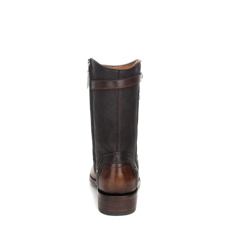 Men's zipper brown leather boots