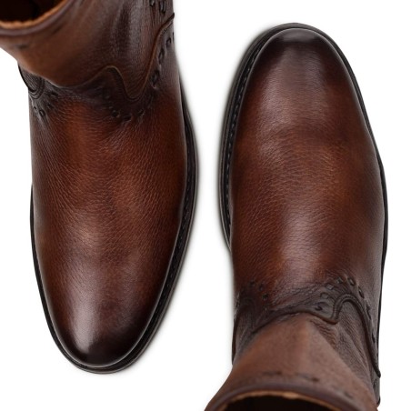 Men's brown leather boots