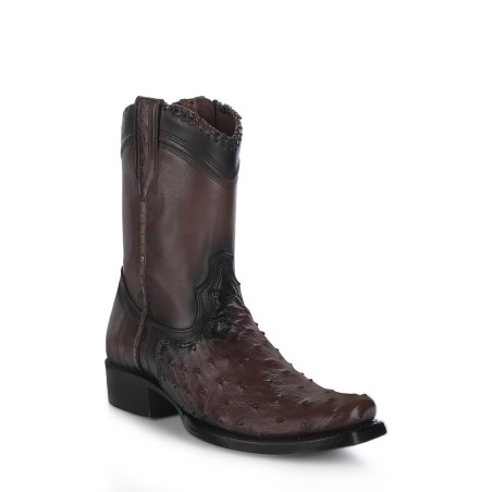 Men's Exotic Leather Western Boots Dark Brown