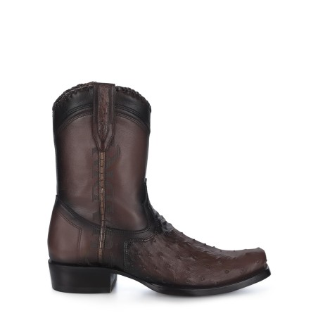 Men's Exotic Leather Western Boots Dark Brown