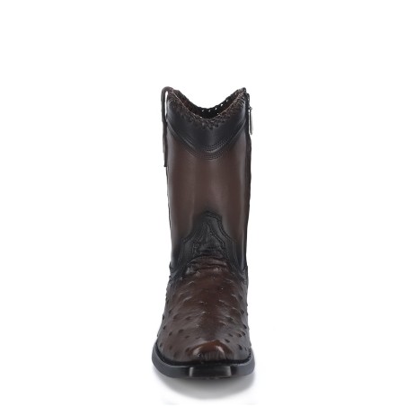 Men's Exotic Leather Western Boots Dark Brown