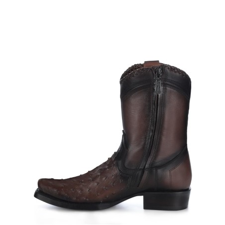 Men's Exotic Leather Western Boots Dark Brown