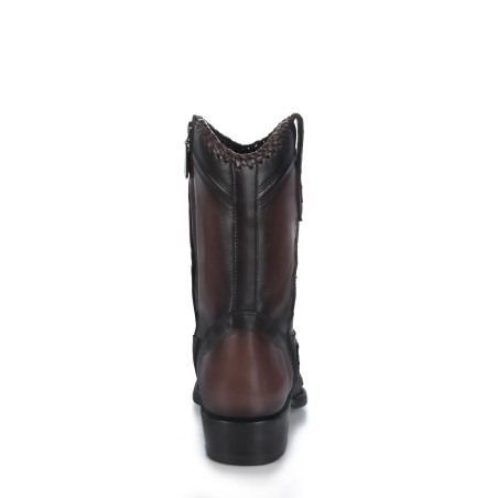 Men's Exotic Leather Western Boots Dark Brown
