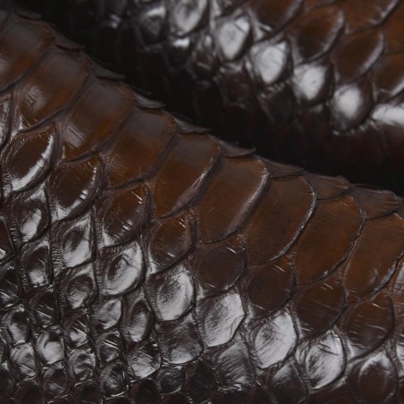 Mens Genuine Python Leather Brown Boots
