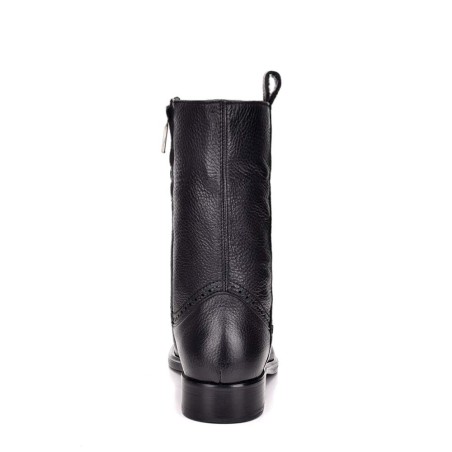 Men's genuine deerskin black boots