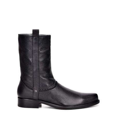 Men's genuine deerskin black boots