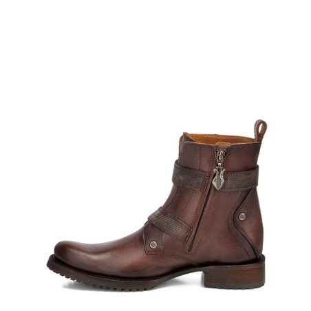 Men's Brown Leather Zip-Up Boots