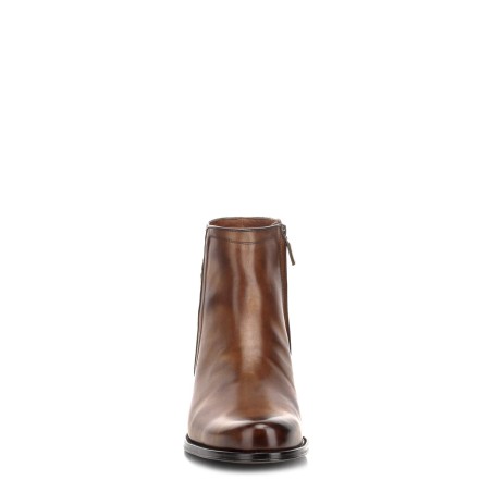 Men's Brown Leather Hand-Woven Boots
