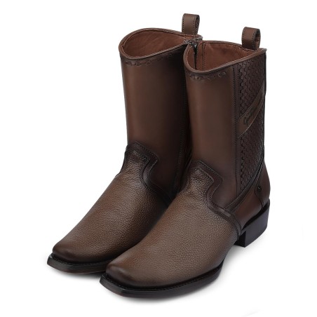 Mens Western Honey Brown Leather Boots